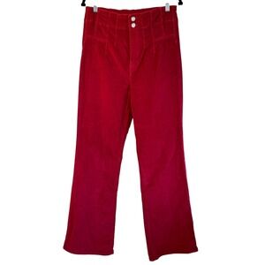 Avec Les Filles Boho High Rise Flare Stretch Corduroy Pants‎ Size 12 Preppy Twee